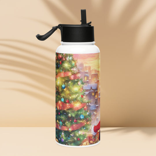 Stainless steel water bottle with a straw lid - WhatUWant2Buy