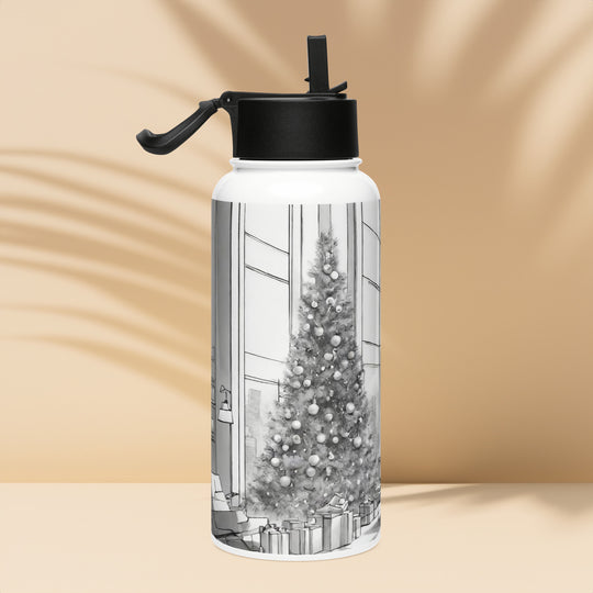 Stainless steel water bottle with a straw lid - WhatUWant2Buy
