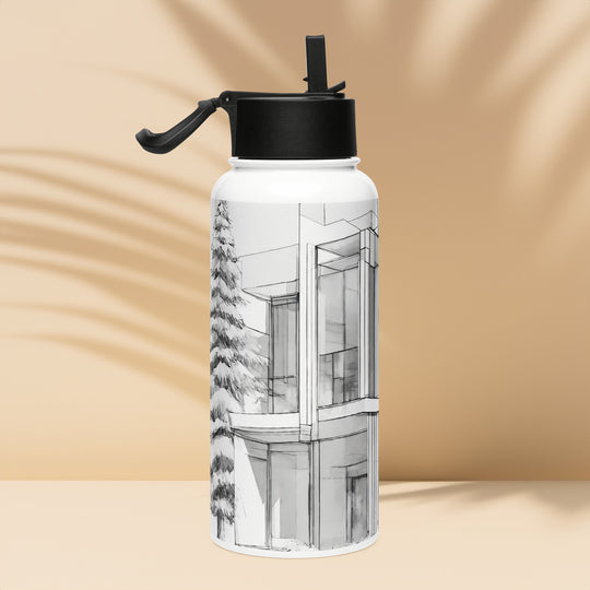 Stainless steel water bottle with a straw lid - WhatUWant2Buy