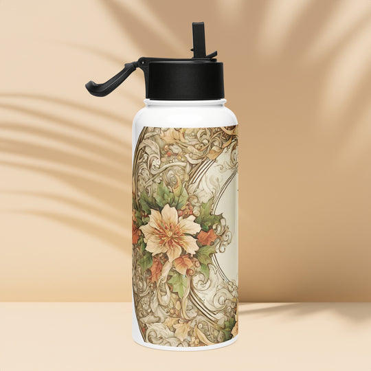 Stainless steel water bottle with a straw lid - WhatUWant2Buy