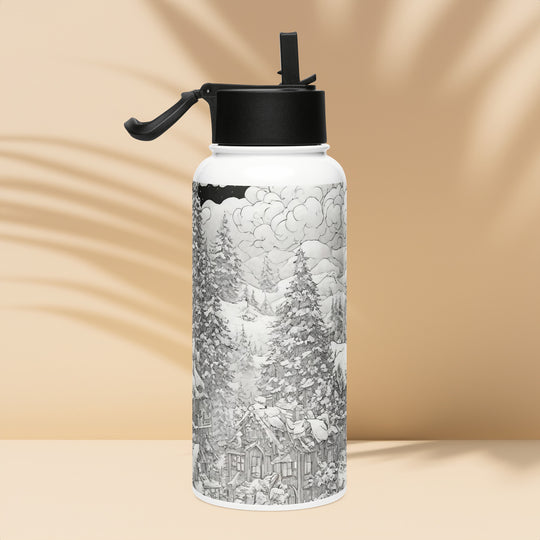 Stainless steel water bottle with a straw lid - WhatUWant2Buy