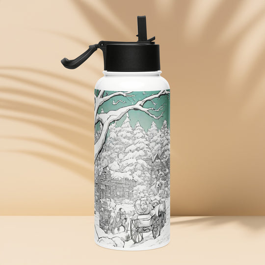 Stainless steel water bottle with a straw lid - WhatUWant2Buy
