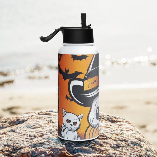 Stainless steel water bottle with a straw lid - WhatUWant2Buy