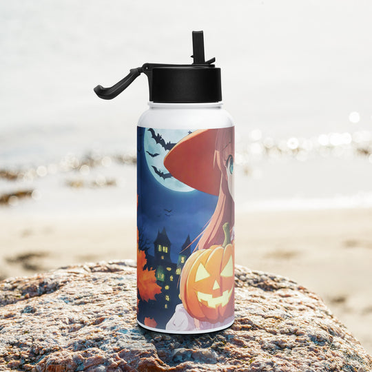 Stainless steel water bottle with a straw lid - WhatUWant2Buy