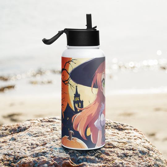 Stainless steel water bottle with a straw lid - WhatUWant2Buy
