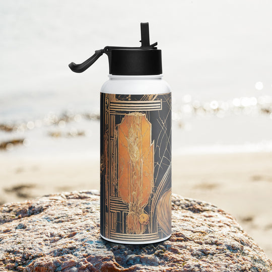 Stainless steel water bottle with a straw lid - WhatUWant2Buy