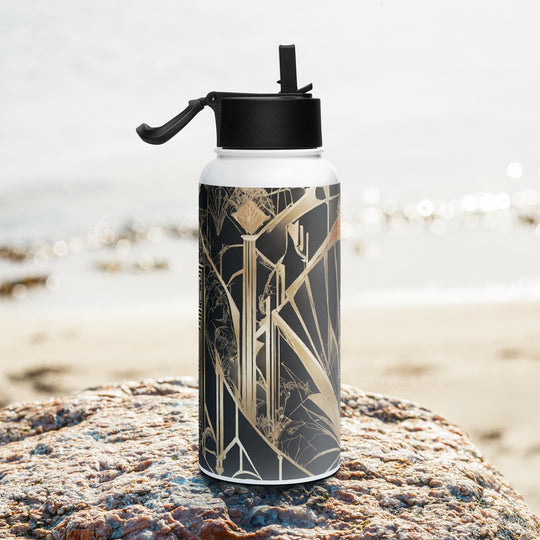Stainless steel water bottle with a straw lid - WhatUWant2Buy