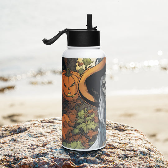 Stainless steel water bottle with a straw lid - WhatUWant2Buy