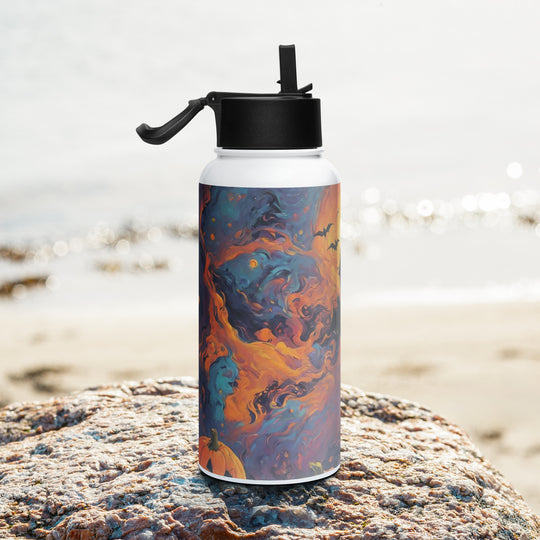 Stainless steel water bottle with a straw lid - WhatUWant2Buy
