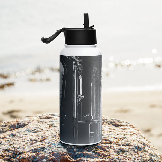 Stainless steel water bottle with a straw lid - WhatUWant2Buy
