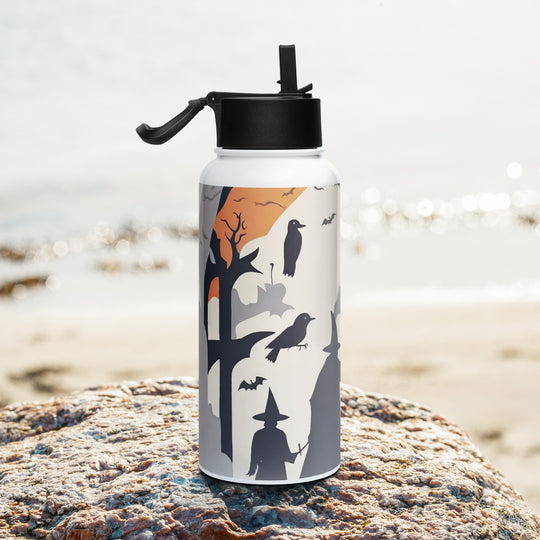 Stainless steel water bottle with a straw lid - WhatUWant2Buy