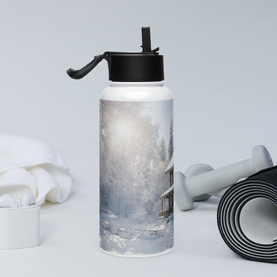 Stainless steel water bottle with a straw lid - WhatUWant2Buy