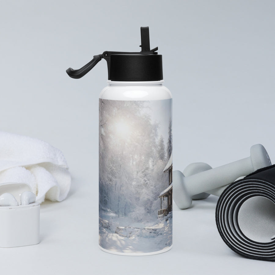 Stainless steel water bottle with a straw lid - WhatUWant2Buy