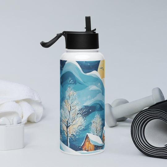 Stainless steel water bottle with a straw lid - WhatUWant2Buy