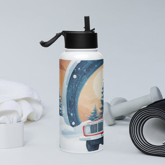 Stainless steel water bottle with a straw lid - WhatUWant2Buy
