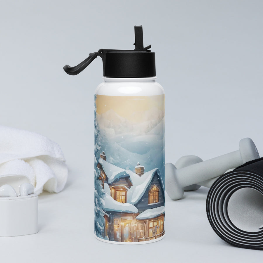 Stainless steel water bottle with a straw lid - WhatUWant2Buy