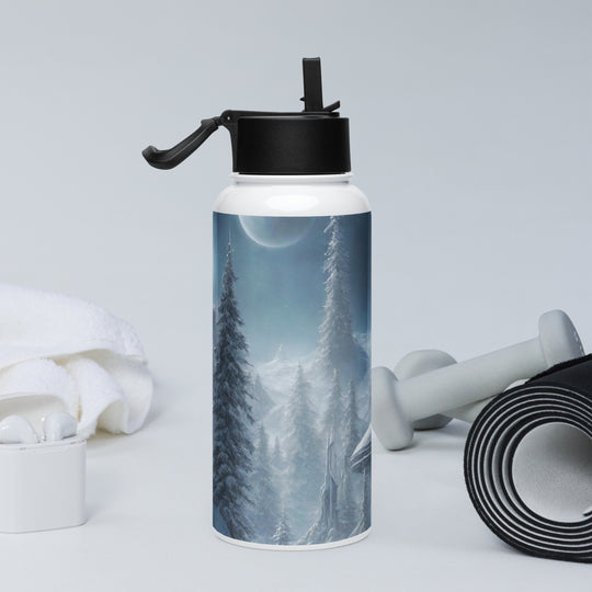 Stainless steel water bottle with a straw lid - WhatUWant2Buy