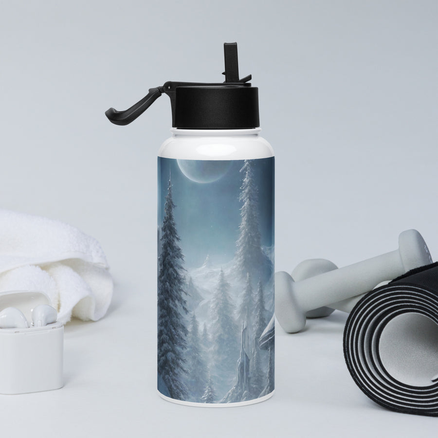 Stainless steel water bottle with a straw lid - WhatUWant2Buy