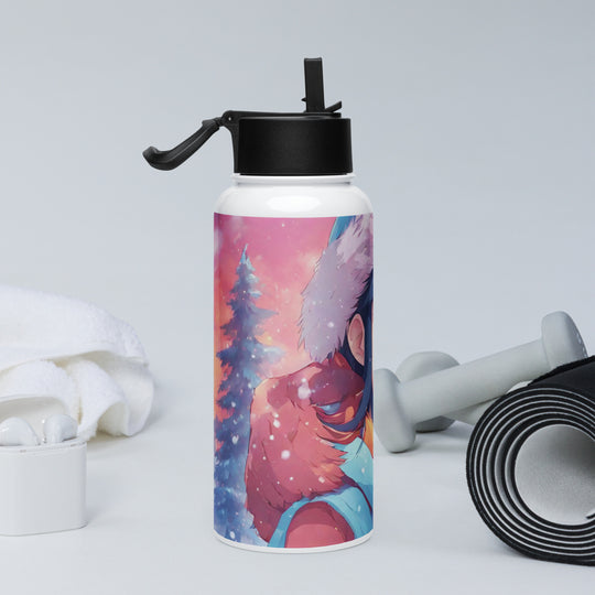 Stainless steel water bottle with a straw lid - WhatUWant2Buy
