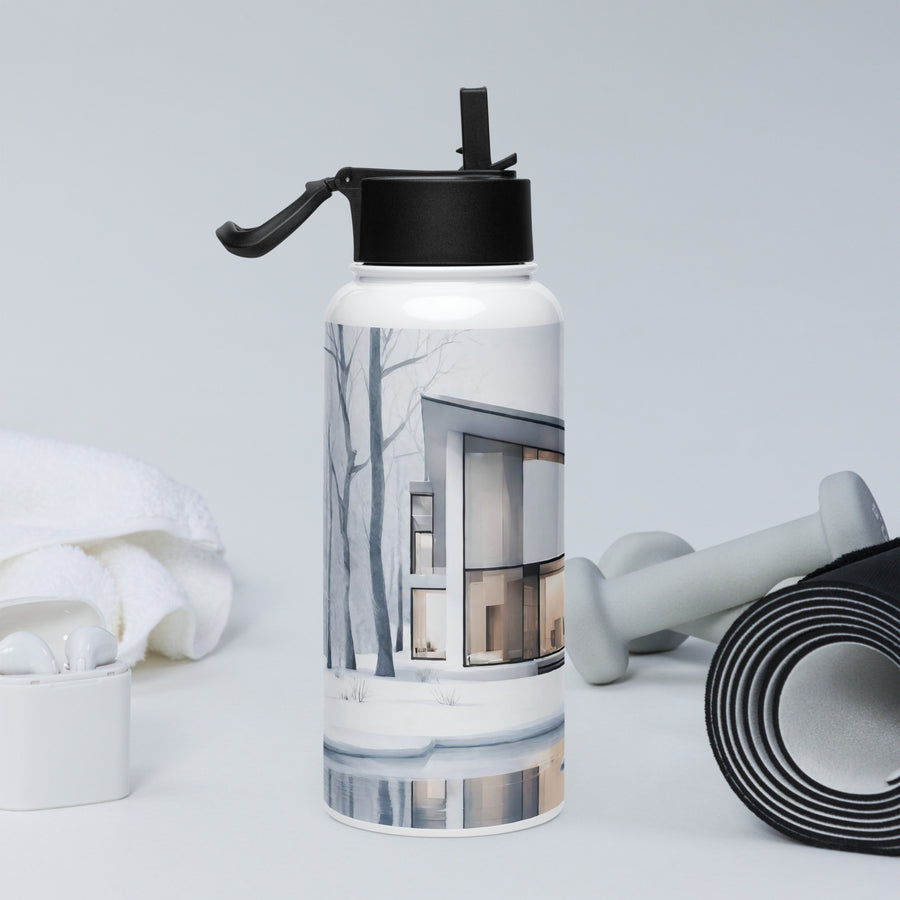 Stainless steel water bottle with a straw lid - WhatUWant2Buy