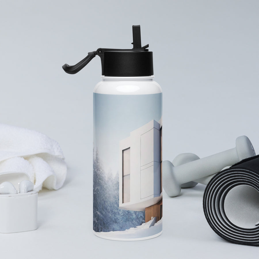Stainless steel water bottle with a straw lid - WhatUWant2Buy