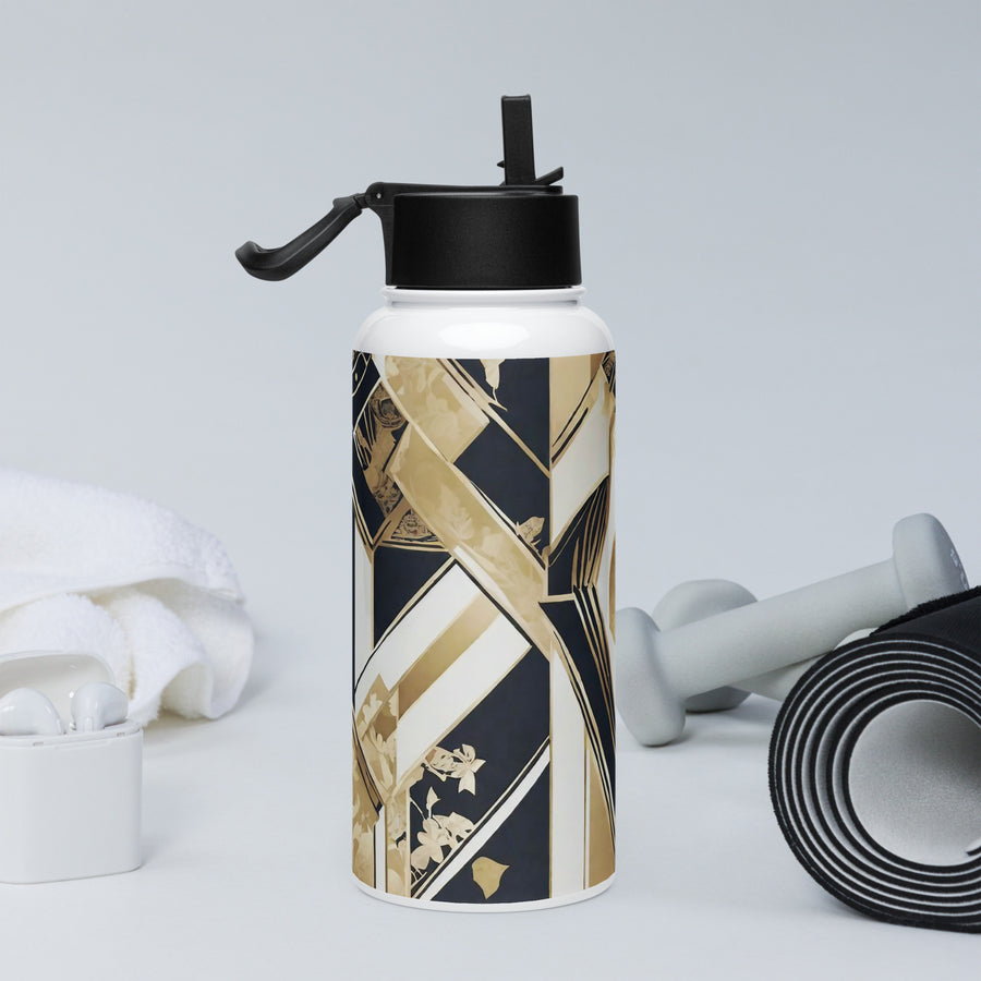 Stainless steel water bottle with a straw lid - WhatUWant2Buy