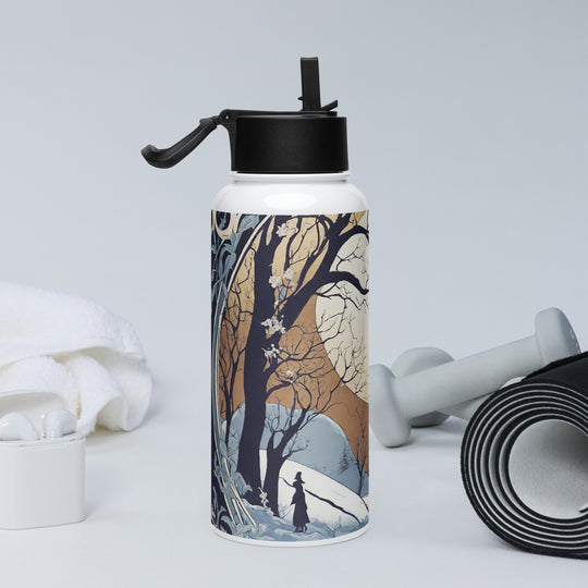 Stainless steel water bottle with a straw lid - WhatUWant2Buy