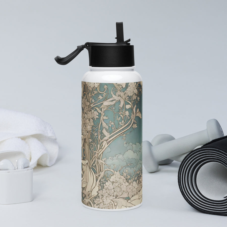Stainless steel water bottle with a straw lid - WhatUWant2Buy