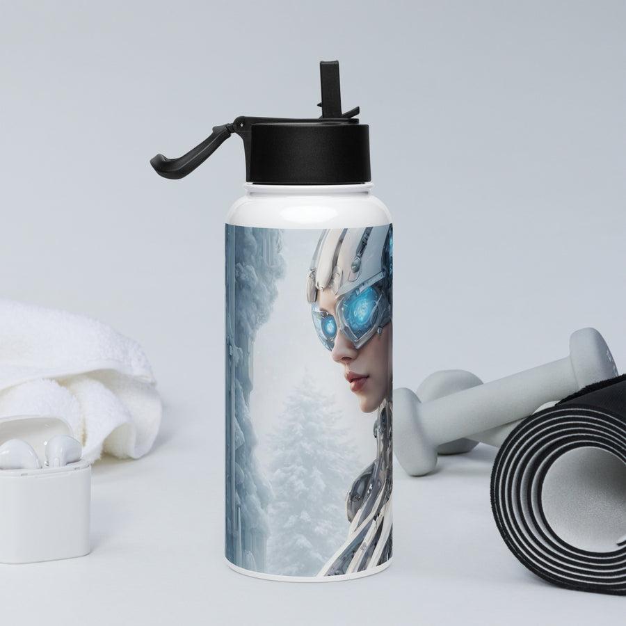 Stainless steel water bottle with a straw lid - WhatUWant2Buy