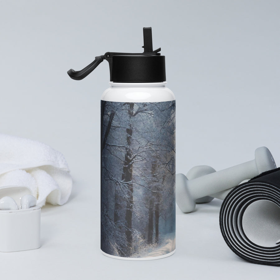 Stainless steel water bottle with a straw lid - WhatUWant2Buy