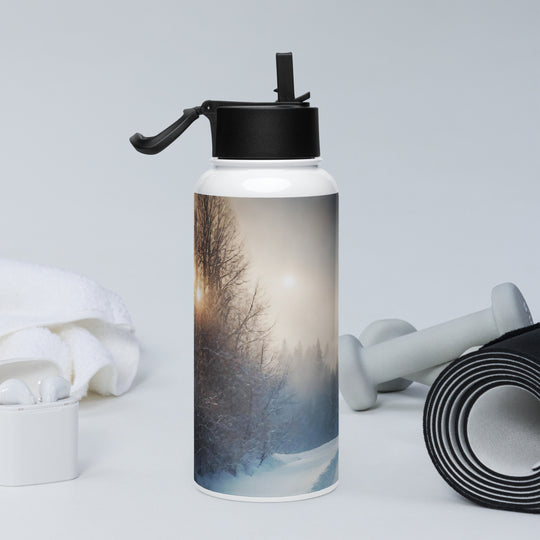 Stainless steel water bottle with a straw lid - WhatUWant2Buy