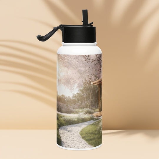 Stainless steel water bottle with a straw lid - WhatUWant2Buy