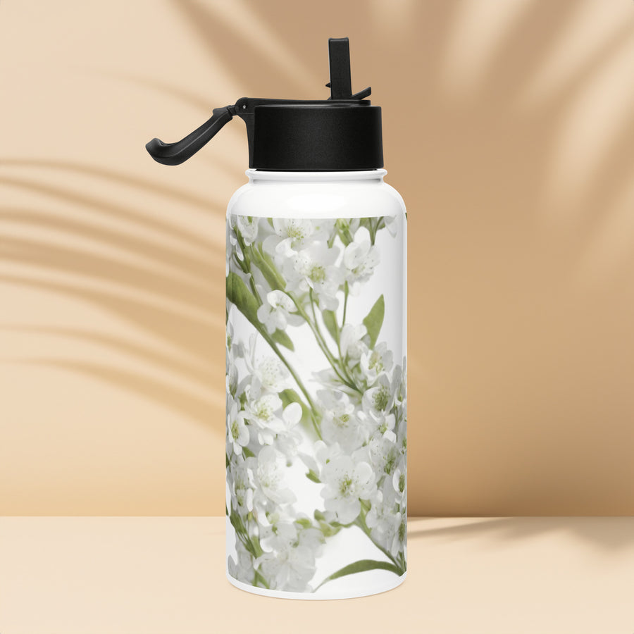 Stainless steel water bottle with a straw lid - WhatUWant2Buy