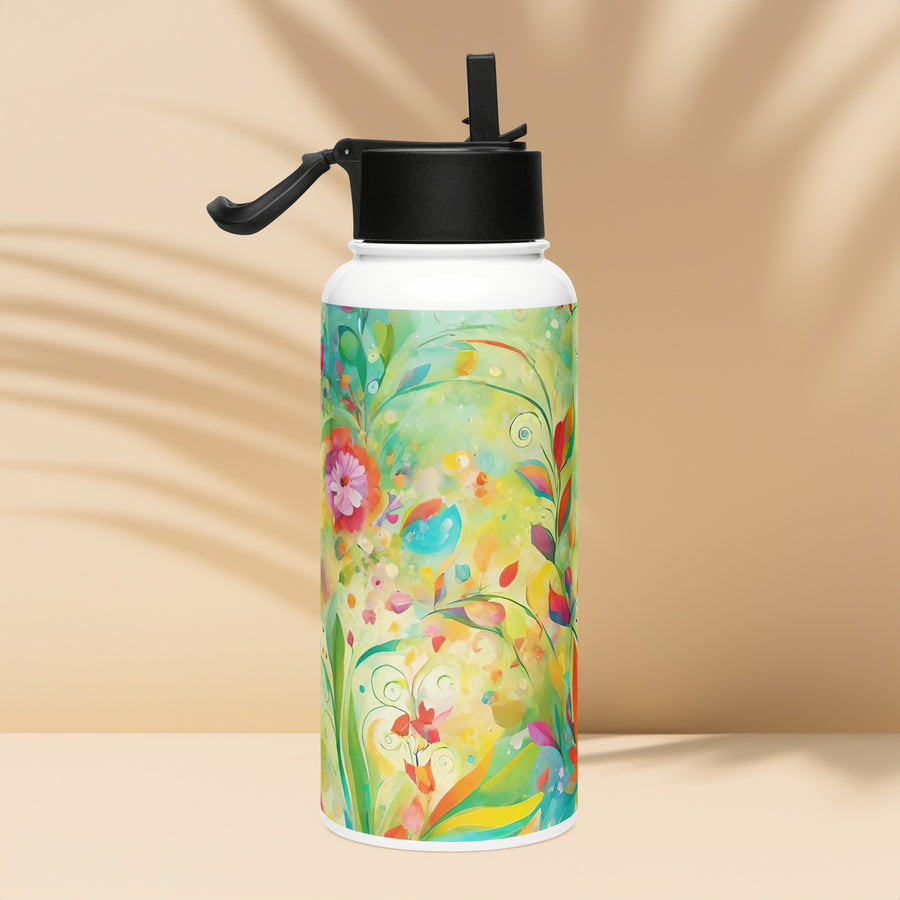 Stainless steel water bottle with a straw lid - WhatUWant2Buy