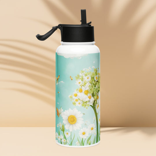 Stainless steel water bottle with a straw lid - WhatUWant2Buy