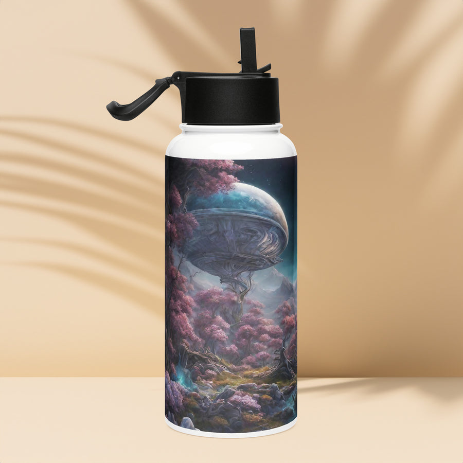 Stainless steel water bottle with a straw lid - WhatUWant2Buy