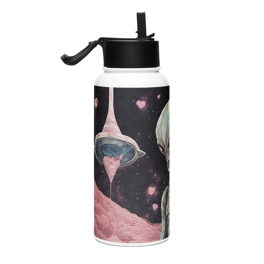 Stainless steel water bottle with a straw lid - WhatUWant2Buy
