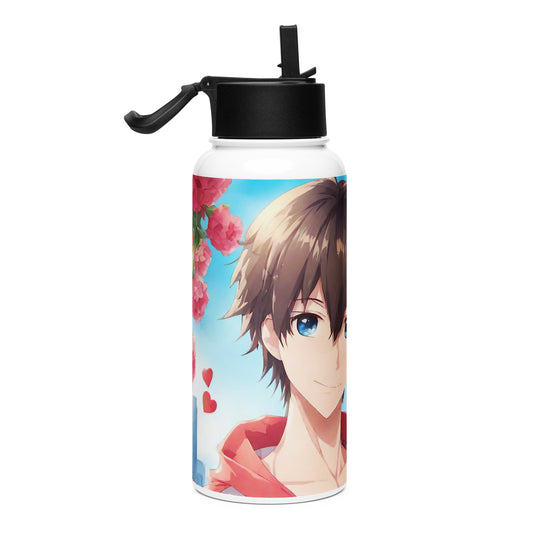 Stainless steel water bottle with a straw lid - WhatUWant2Buy
