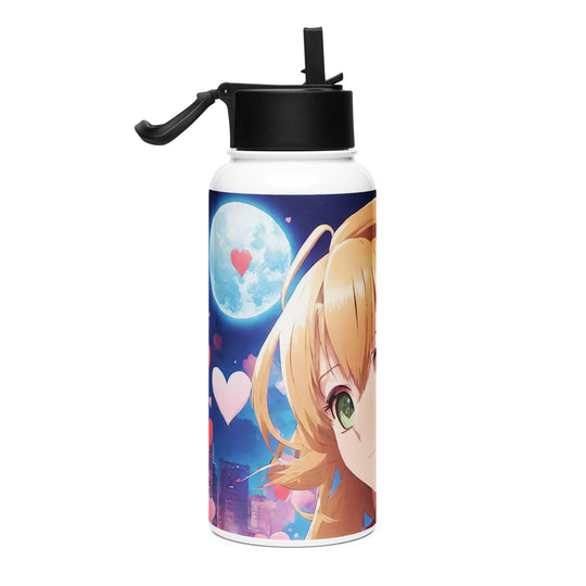 Stainless steel water bottle with a straw lid - WhatUWant2Buy