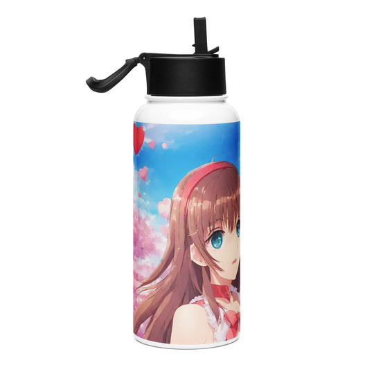 Stainless steel water bottle with a straw lid - WhatUWant2Buy
