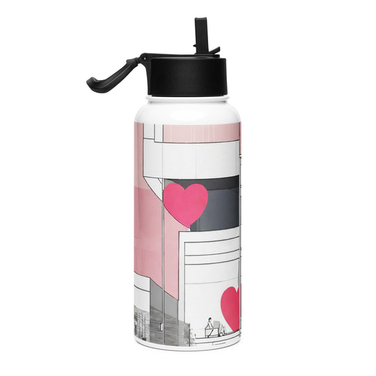 Stainless steel water bottle with a straw lid - WhatUWant2Buy