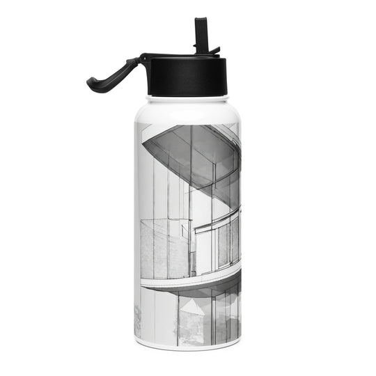 Stainless steel water bottle with a straw lid - WhatUWant2Buy