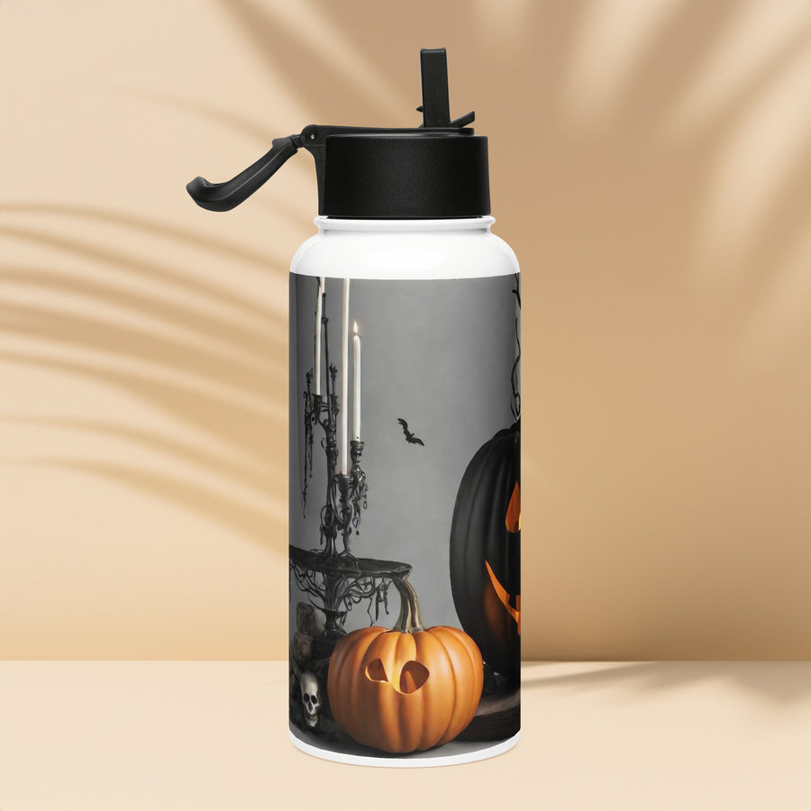 Stainless steel water bottle with a straw lid - WhatUWant2Buy