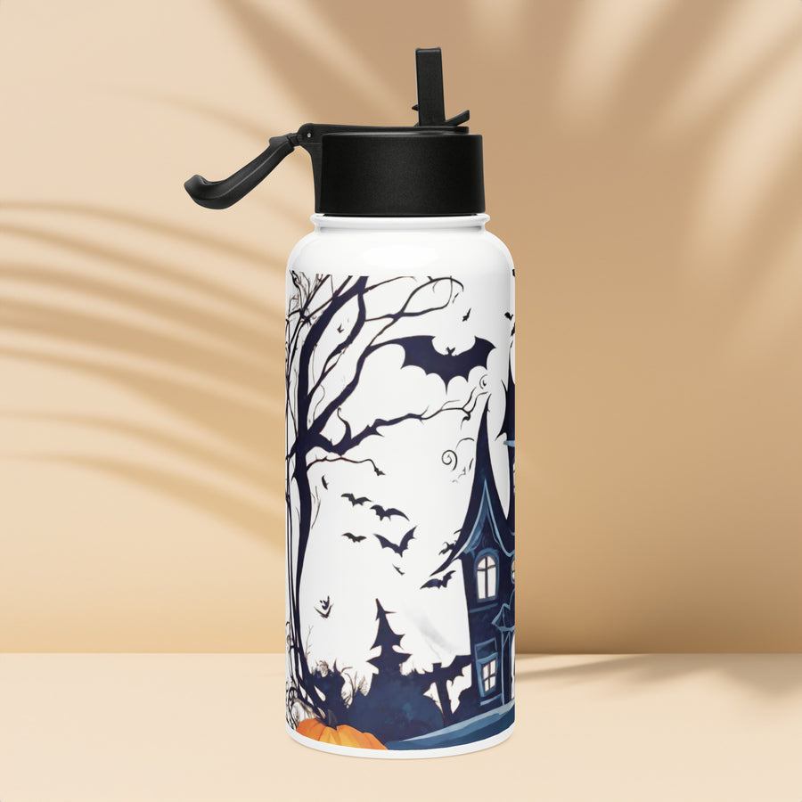 Stainless steel water bottle with a straw lid - WhatUWant2Buy