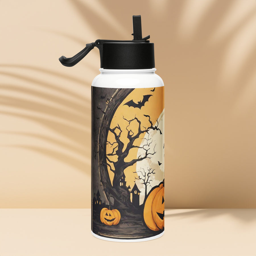 Stainless steel water bottle with a straw lid - WhatUWant2Buy