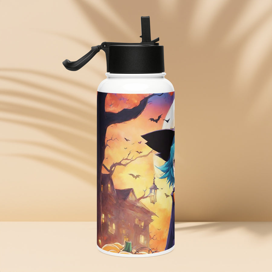 Stainless steel water bottle with a straw lid - WhatUWant2Buy