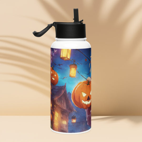 Stainless steel water bottle with a straw lid - WhatUWant2Buy