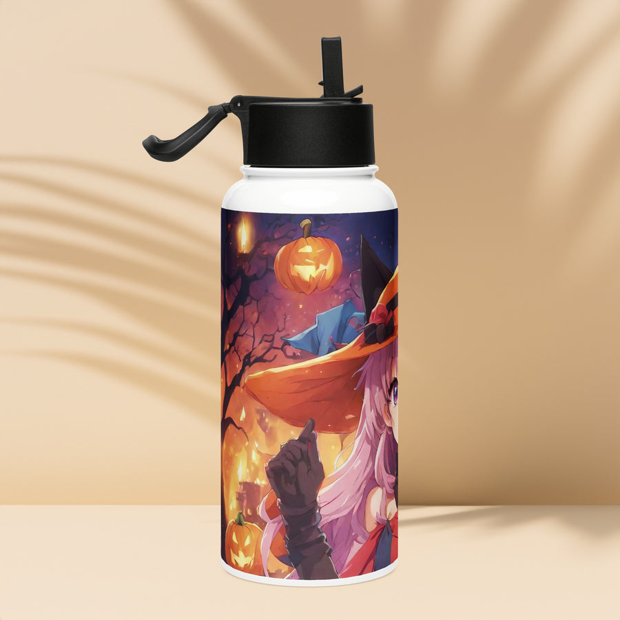 Stainless steel water bottle with a straw lid - WhatUWant2Buy