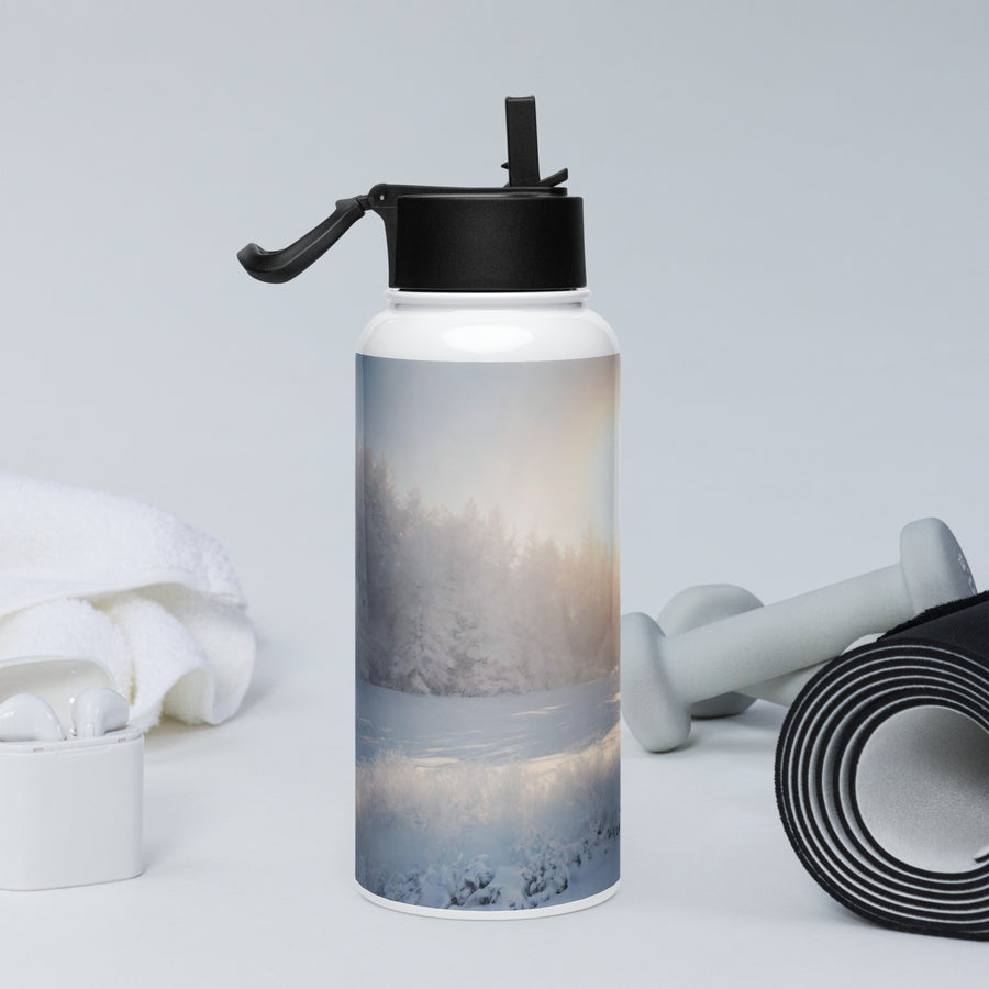 Stainless steel water bottle with a straw lid - WhatUWant2Buy