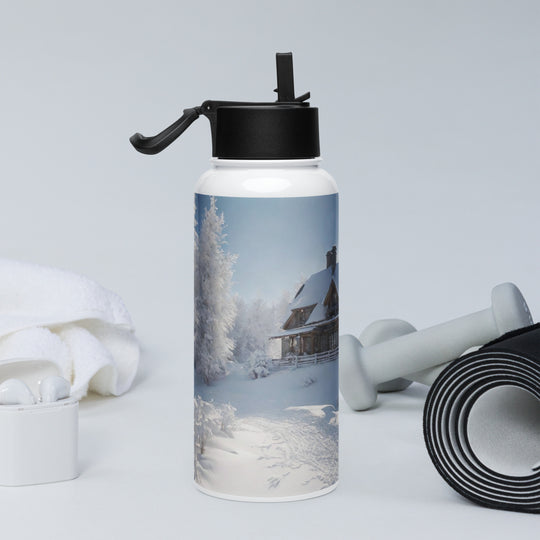 Stainless steel water bottle with a straw lid - WhatUWant2Buy